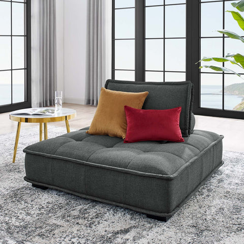 Saunter Tufted Fabric Armless Chair Modway Model: EEI-4725-GRY