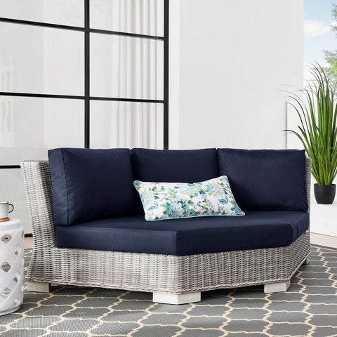 Conway Outdoor Patio Wicker Rattan Round Corner Chair Modway Model: eei-4844