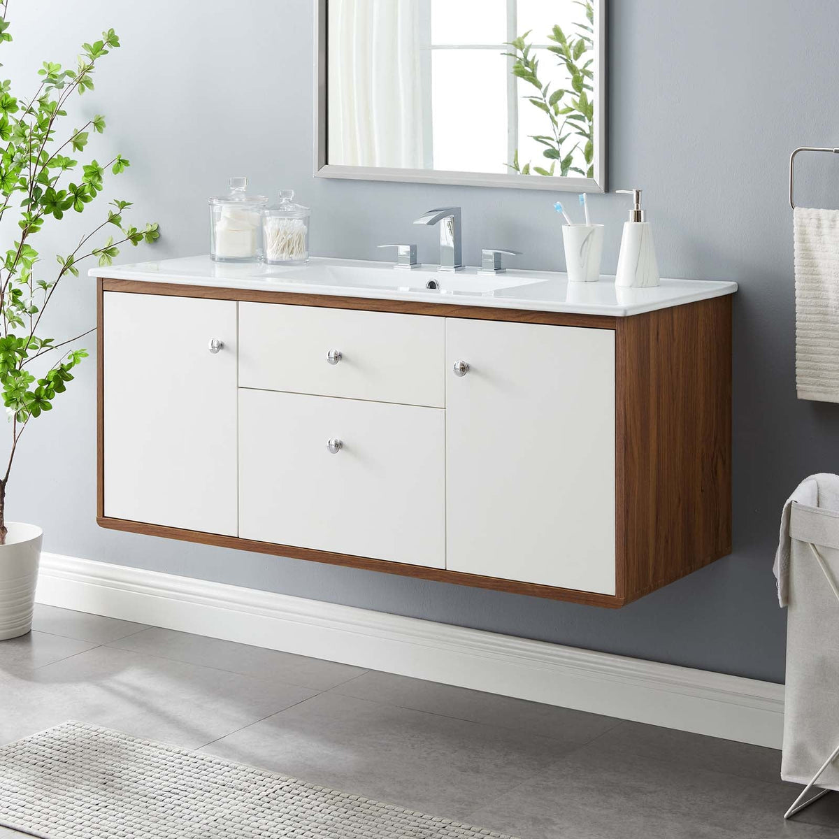 Transmit 48" Wall-Mount Bathroom Vanity Modway Model: eei-4900