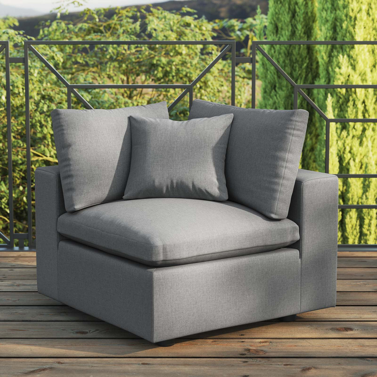 Commix Overstuffed Outdoor Patio Corner Chair Modway Model: eei-4904