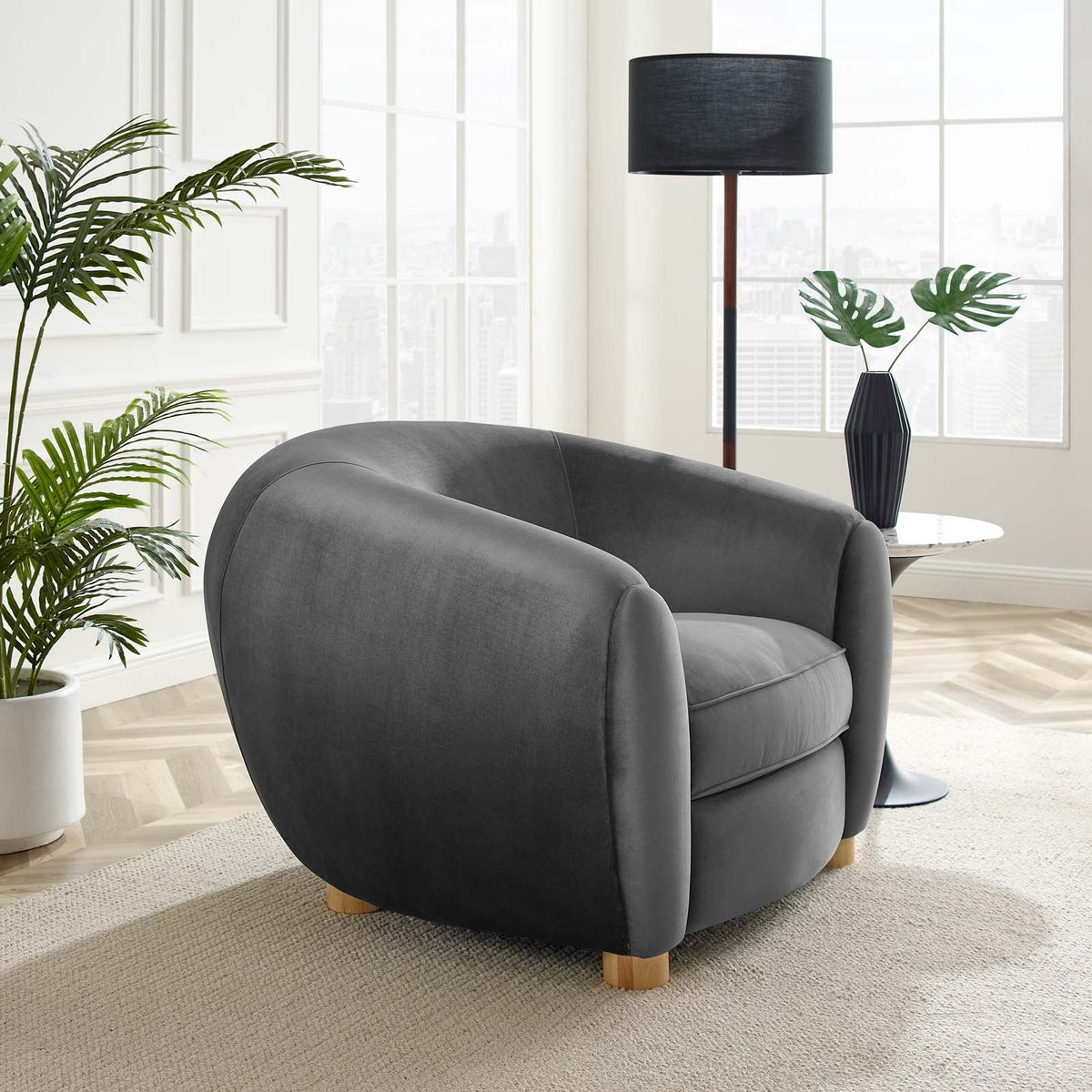 Abundant Performance Velvet Armchair Modway Model: eei-4971