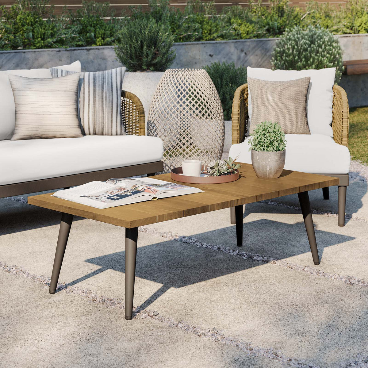 Meadow Outdoor Patio Teak Wood Coffee Table Modway Model: eei-4992