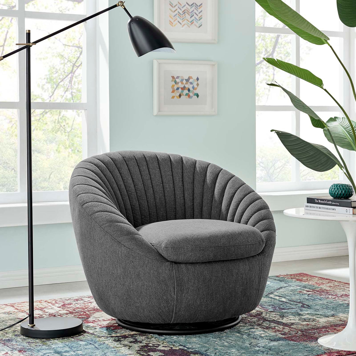 Whirr Tufted Fabric Swivel Chair Modway Model: eei-5003