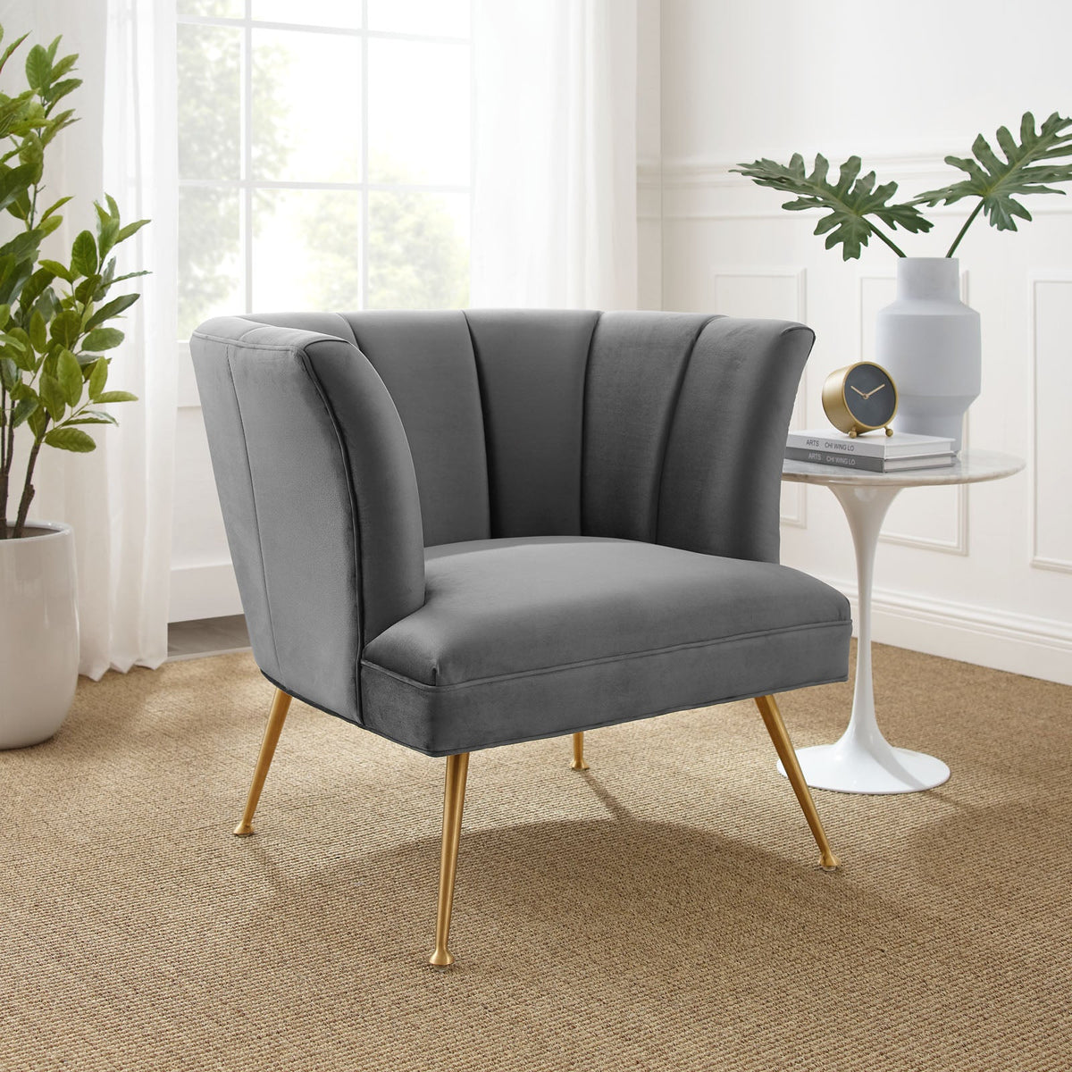 Veronica Channel Tufted Performance Velvet Armchair Modway Model: eei-5023