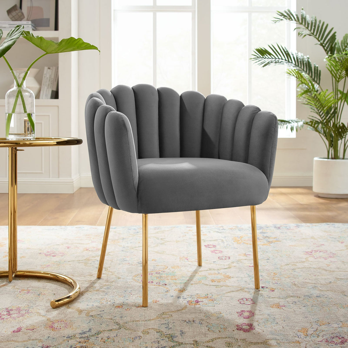Sanna Channel Tufted Performance Velvet Armchair Modway Model: eei-5024