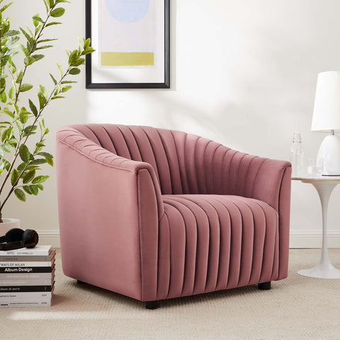Announce Performance Velvet Channel Tufted Armchair Modway Model: eei-5055