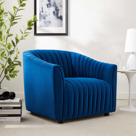 Announce Performance Velvet Channel Tufted Armchair Modway Model: eei-5055
