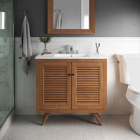 Birdie 36" Teak Wood Bathroom Vanity Cabinet (Sink Basin Not Included) Modway Model: eei-5087