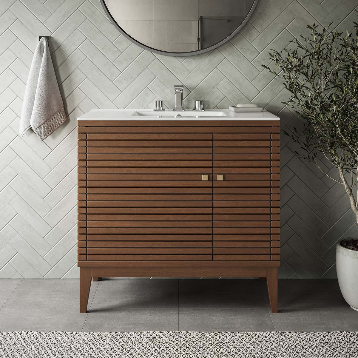 Ledger 36" Wood Bathroom Vanity Cabinet (Sink Basin Not Included) Modway Model: eei-5089