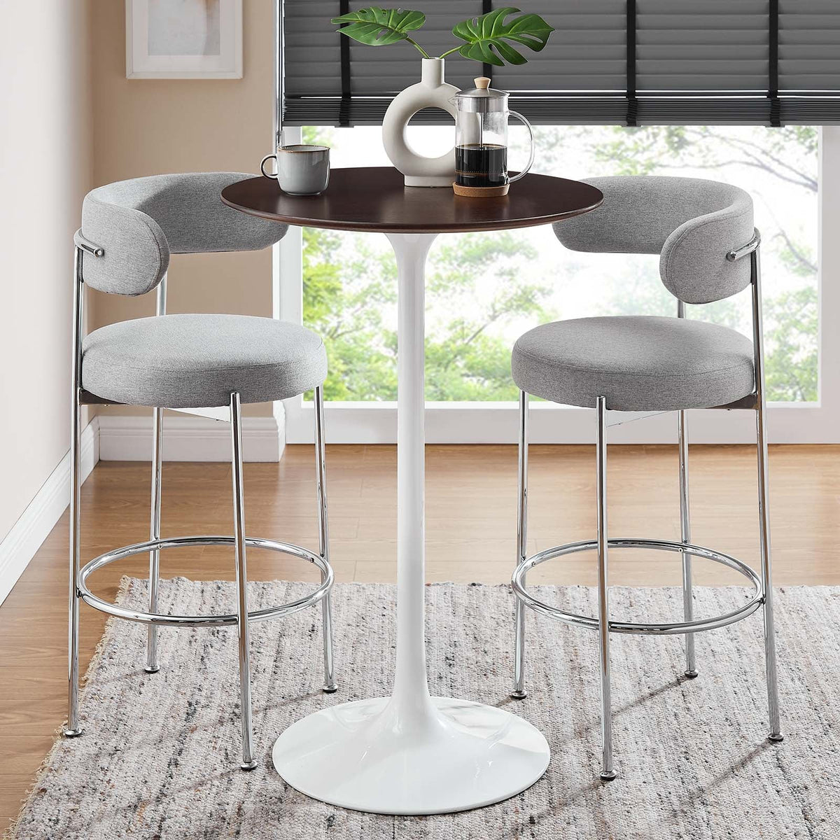 Lippa 28" Round Wood Grain Bar Table Modway Model: eei-5199