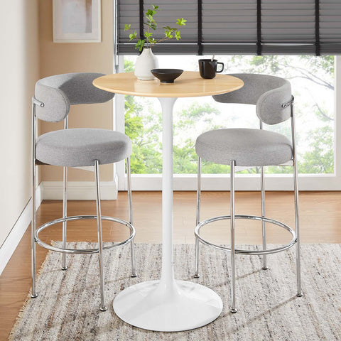 Lippa 28" Round Wood Grain Bar Table Modway Model: eei-5200