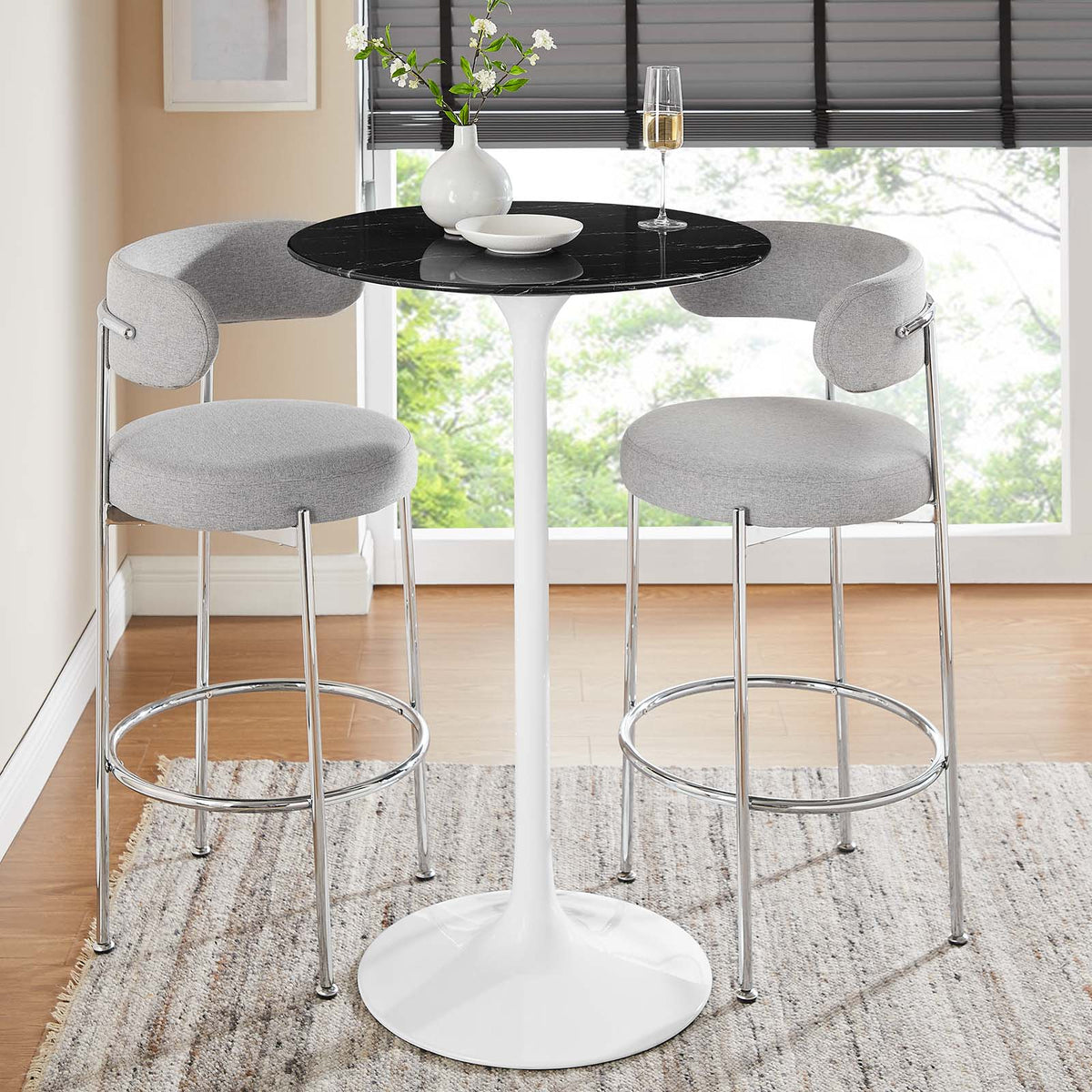 Lippa 28" Round Artificial Marble Bar Table Modway Model: eei-5203