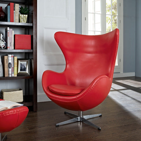 Glove Leather Lounge Chair Modway Model: eei-528