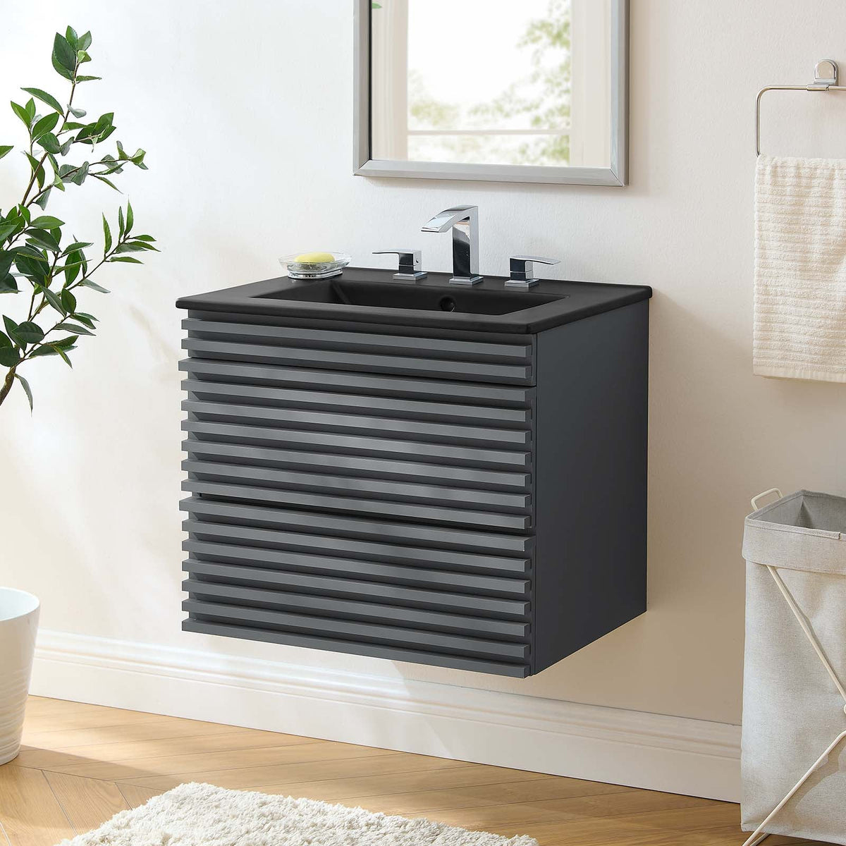 Render 24" Wall-Mount Bathroom Vanity Modway Model: eei-5364