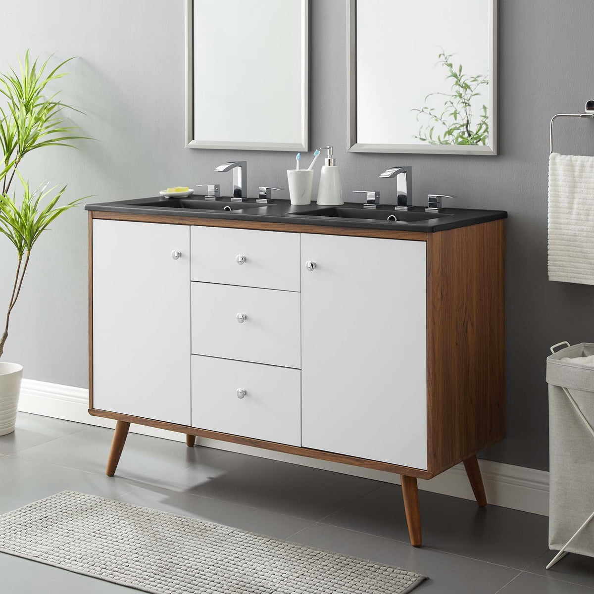 Transmit 48" Double Sink Bathroom Vanity Modway Model: eei-5380
