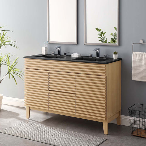 Render 48" Double Sink Bathroom Vanity Modway Model: eei-5381