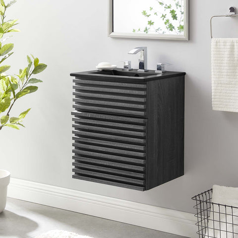 Render 18" Wall-Mount Bathroom Vanity Modway Model: eei-5390
