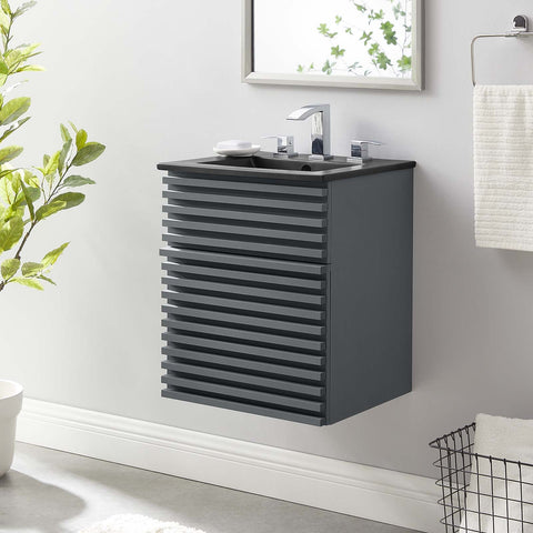Render 18" Wall-Mount Bathroom Vanity Modway Model: eei-5390