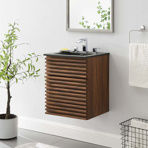 Render 18" Wall-Mount Bathroom Vanity Modway Model: eei-5390