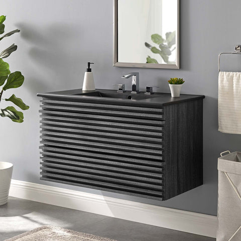 Render 36" Wall-Mount Bathroom Vanity Modway Model: eei-5395