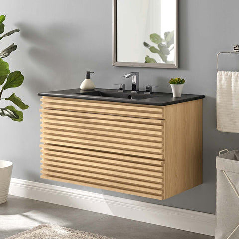 Render 36" Wall-Mount Bathroom Vanity Modway Model: eei-5395