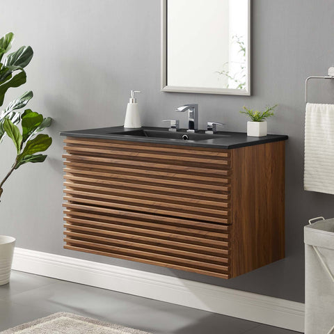 Render 36" Wall-Mount Bathroom Vanity Modway Model: eei-5395