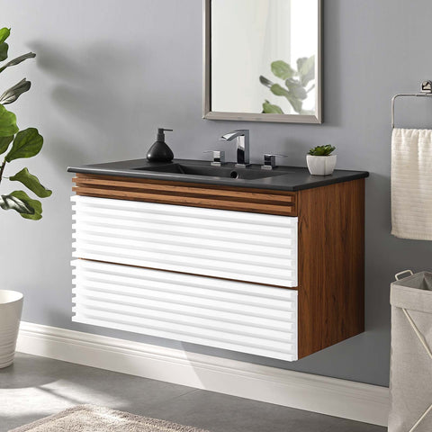 Render 36" Wall-Mount Bathroom Vanity Modway Model: eei-5395