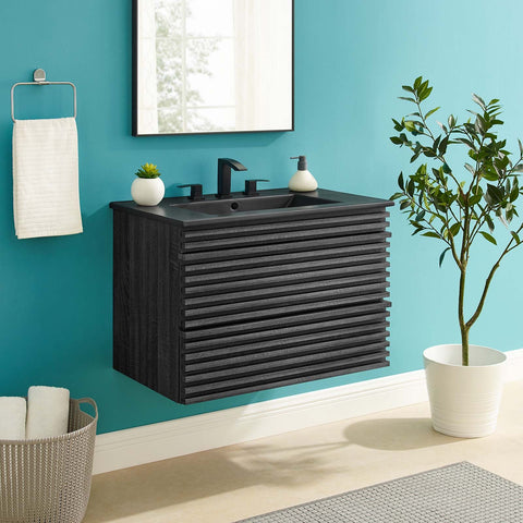 Render 30" Wall-Mount Bathroom Vanity Modway Model: eei-5417
