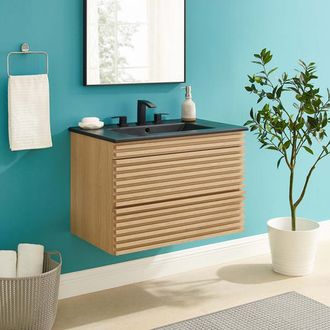 Render 30" Wall-Mount Bathroom Vanity Modway Model: eei-5417