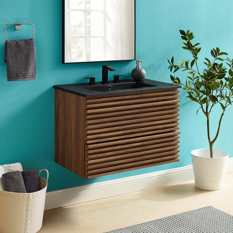 Render 30" Wall-Mount Bathroom Vanity Modway Model: eei-5417