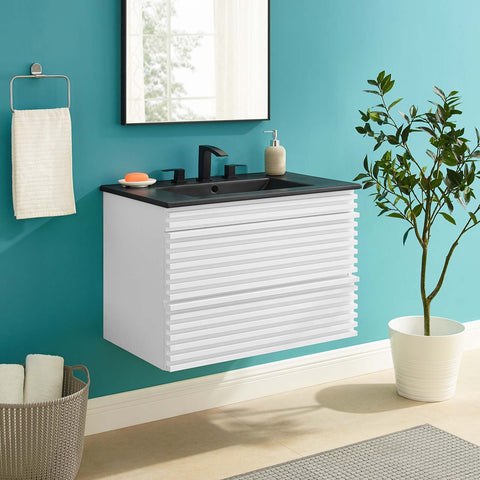 Render 30" Wall-Mount Bathroom Vanity Modway Model: eei-5417