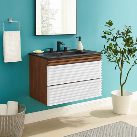 Render 30" Wall-Mount Bathroom Vanity Modway Model: eei-5417