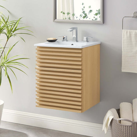 Render 18" Wall-Mount Bathroom Vanity Modway Model: eei-5419