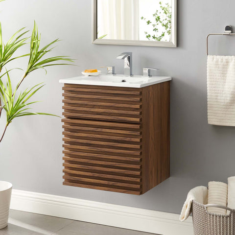 Render 18" Wall-Mount Bathroom Vanity Modway Model: eei-5419