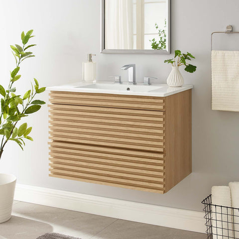 Render 30" Wall-Mount Bathroom Vanity Modway Model: eei-5421