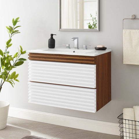 Render 30" Wall-Mount Bathroom Vanity Modway Model: eei-5421