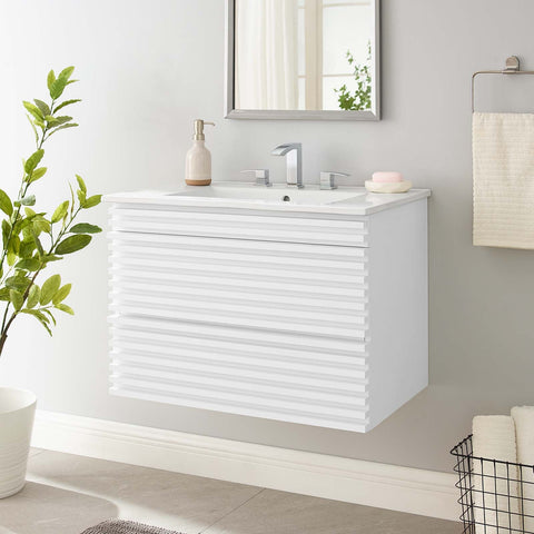 Render 30" Wall-Mount Bathroom Vanity Modway Model: eei-5421