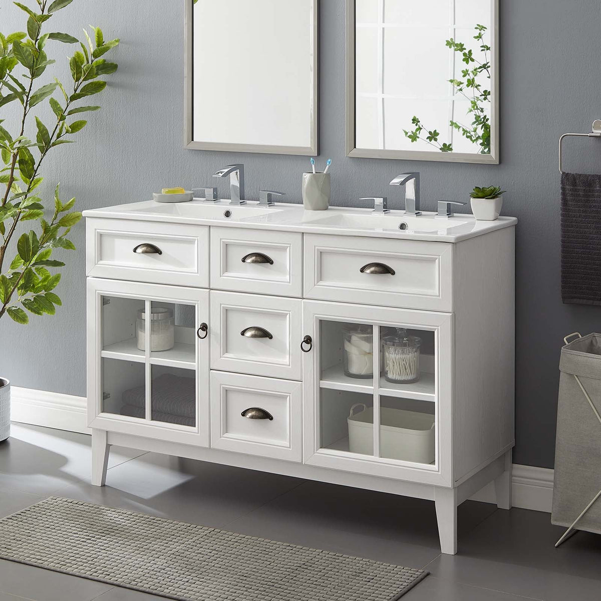 Isle 48" Double Bathroom Vanity Cabinet Modway Model: eei-5428