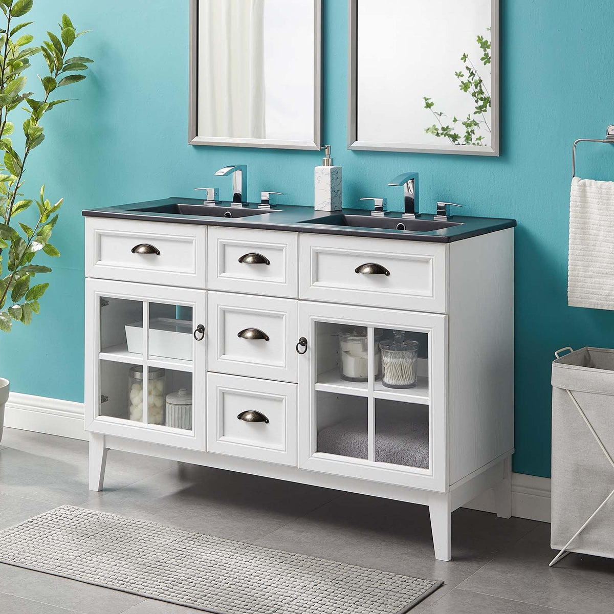Isle 48" Double Bathroom Vanity Cabinet Modway Model: eei-5480