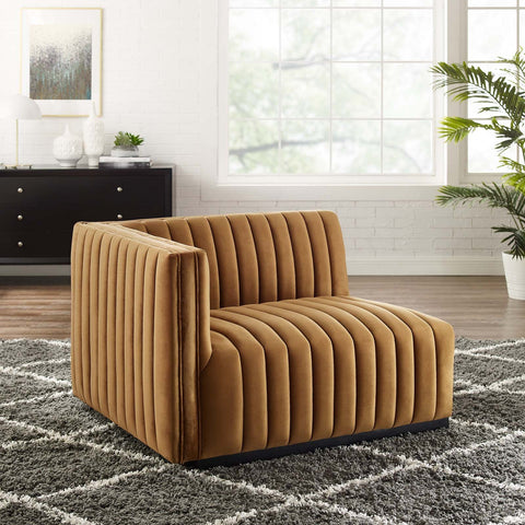 Conjure Channel Tufted Performance Velvet Left-Arm Chair Modway Model: eei-5490