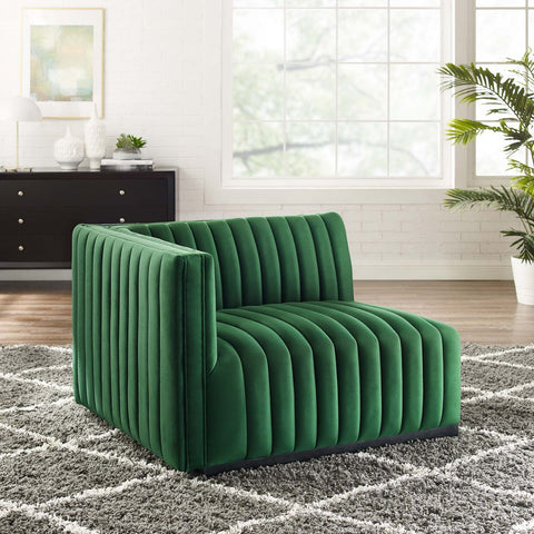 Conjure Channel Tufted Performance Velvet Left-Arm Chair Modway Model: eei-5490