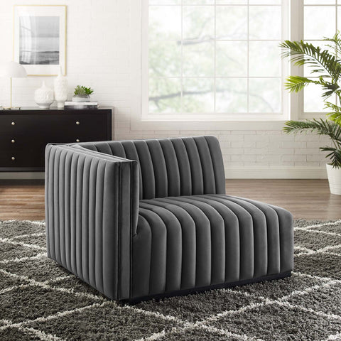 Conjure Channel Tufted Performance Velvet Left-Arm Chair Modway Model: eei-5490