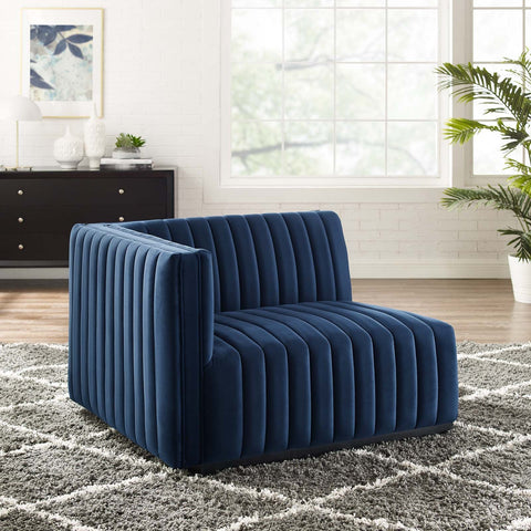 Conjure Channel Tufted Performance Velvet Left-Arm Chair Modway Model: eei-5490