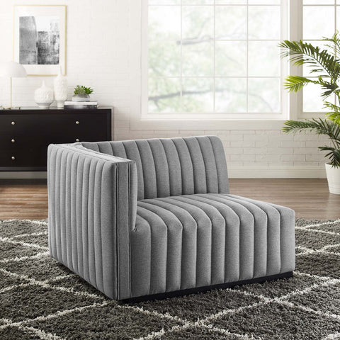 Conjure Channel Tufted Upholstered Fabric Left-Arm Chair Modway Model: eei-5491