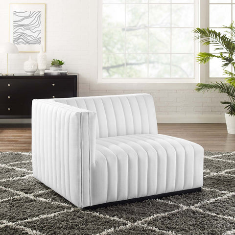 Conjure Channel Tufted Upholstered Fabric Left-Arm Chair Modway Model: eei-5491