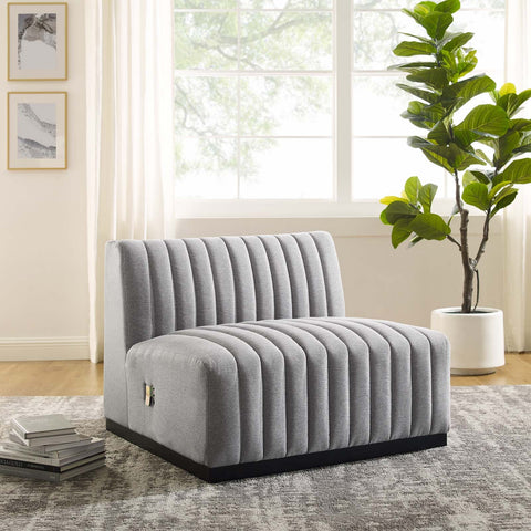 Conjure Channel Tufted Upholstered Fabric Armless Chair Modway Model: eei-5495