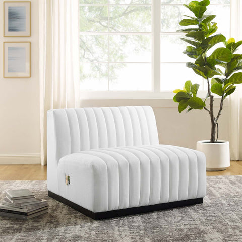 Conjure Channel Tufted Upholstered Fabric Armless Chair Modway Model: eei-5495