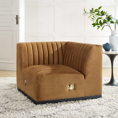 Conjure Channel Tufted Performance Velvet Left Corner Chair Modway Model: eei-5496