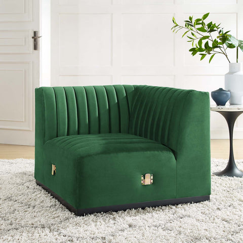 Conjure Channel Tufted Performance Velvet Left Corner Chair Modway Model: eei-5496