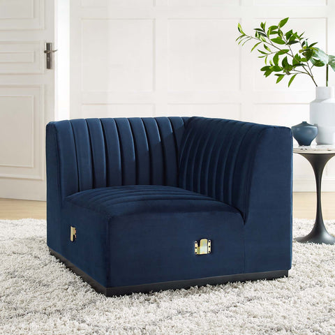 Conjure Channel Tufted Performance Velvet Left Corner Chair Modway Model: eei-5496